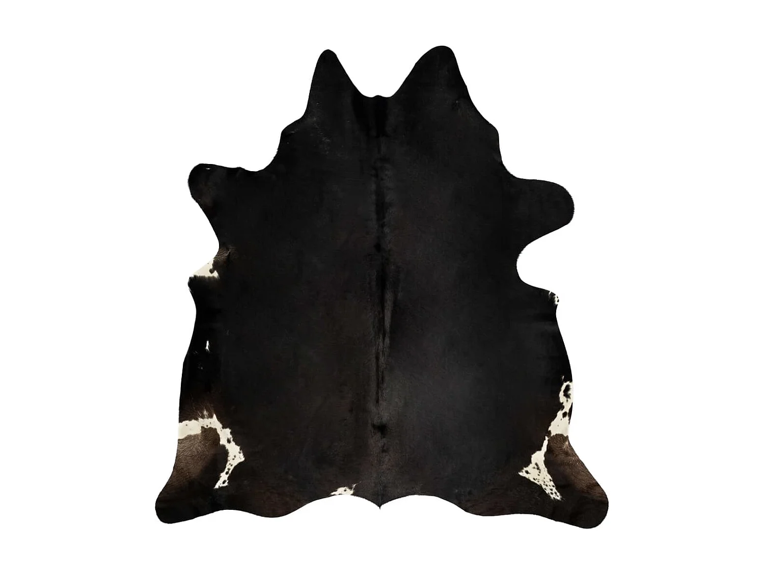 Tapis en peau de vache véritable noir 180x220 cm