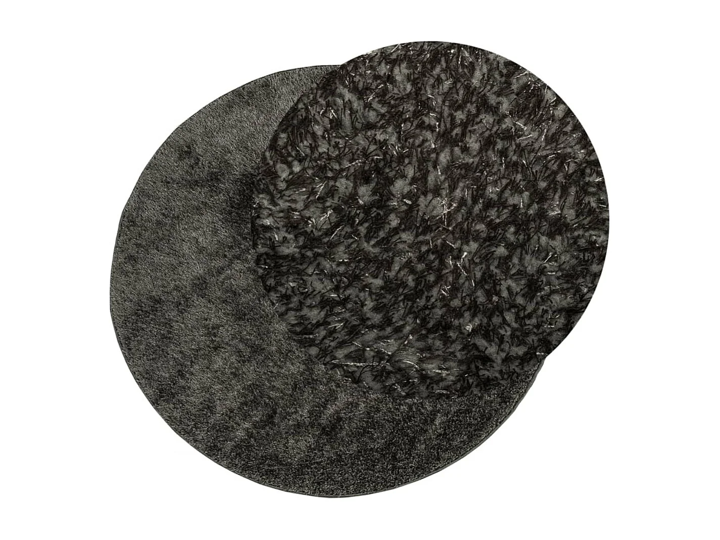 Tapete de pelo alto com aspeto brilhante Ø 120 cm antracite