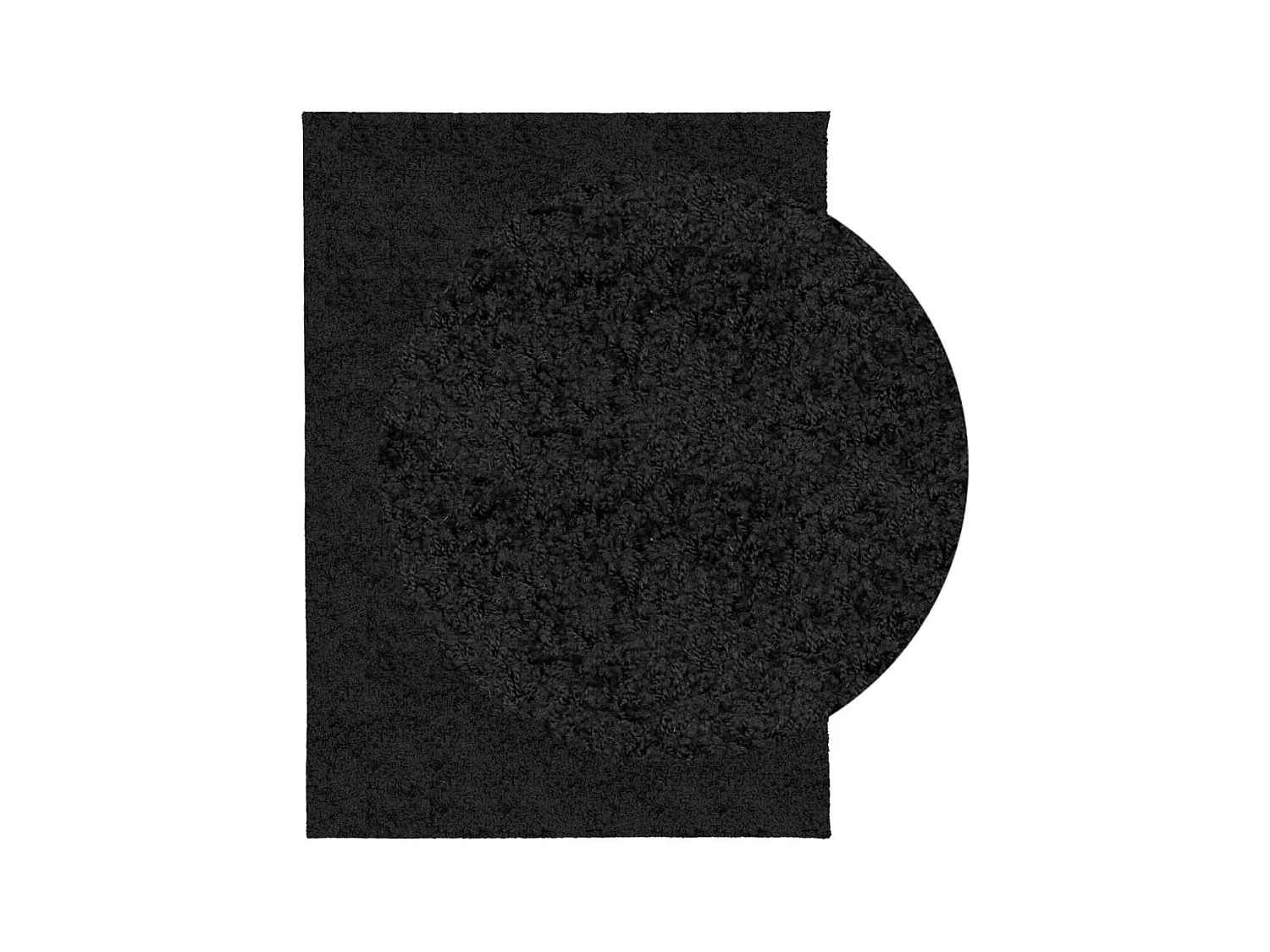 Tapis shaggy à poils longs moderne noir 140x200 cm