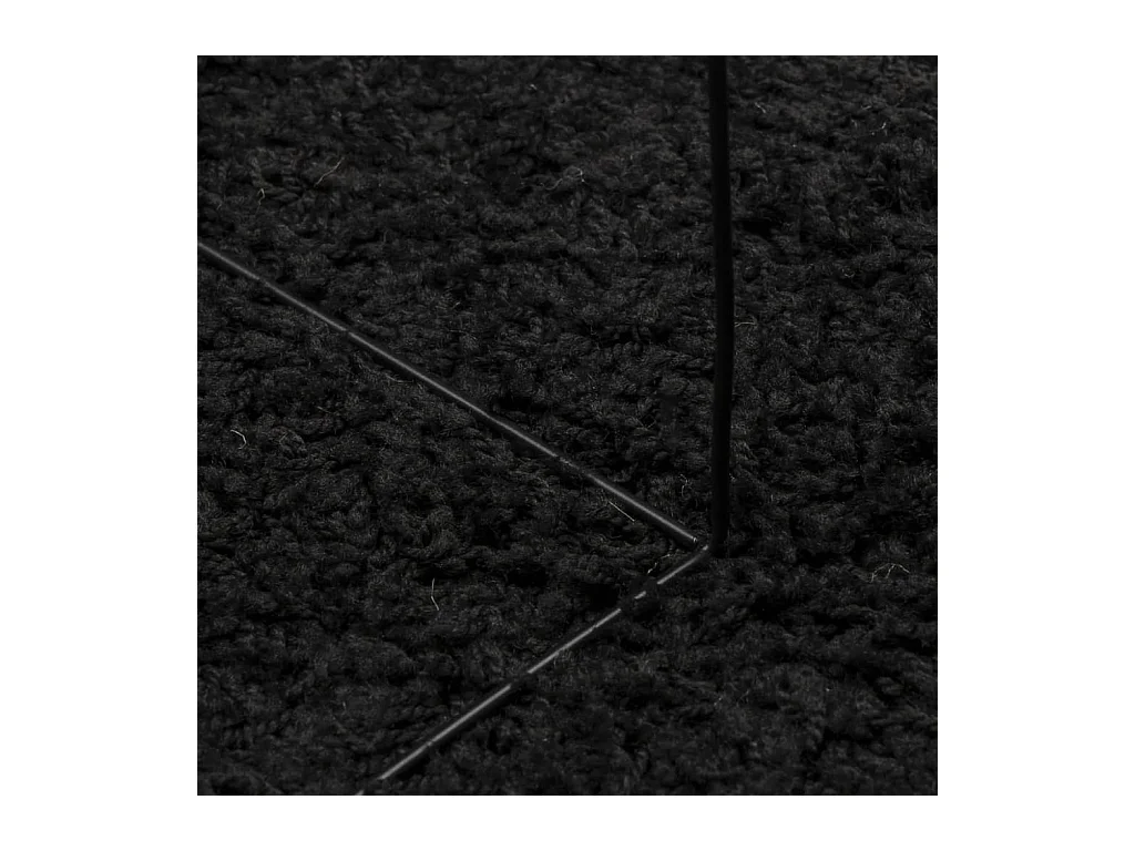 Tapis shaggy à poils longs moderne noir 140x200 cm