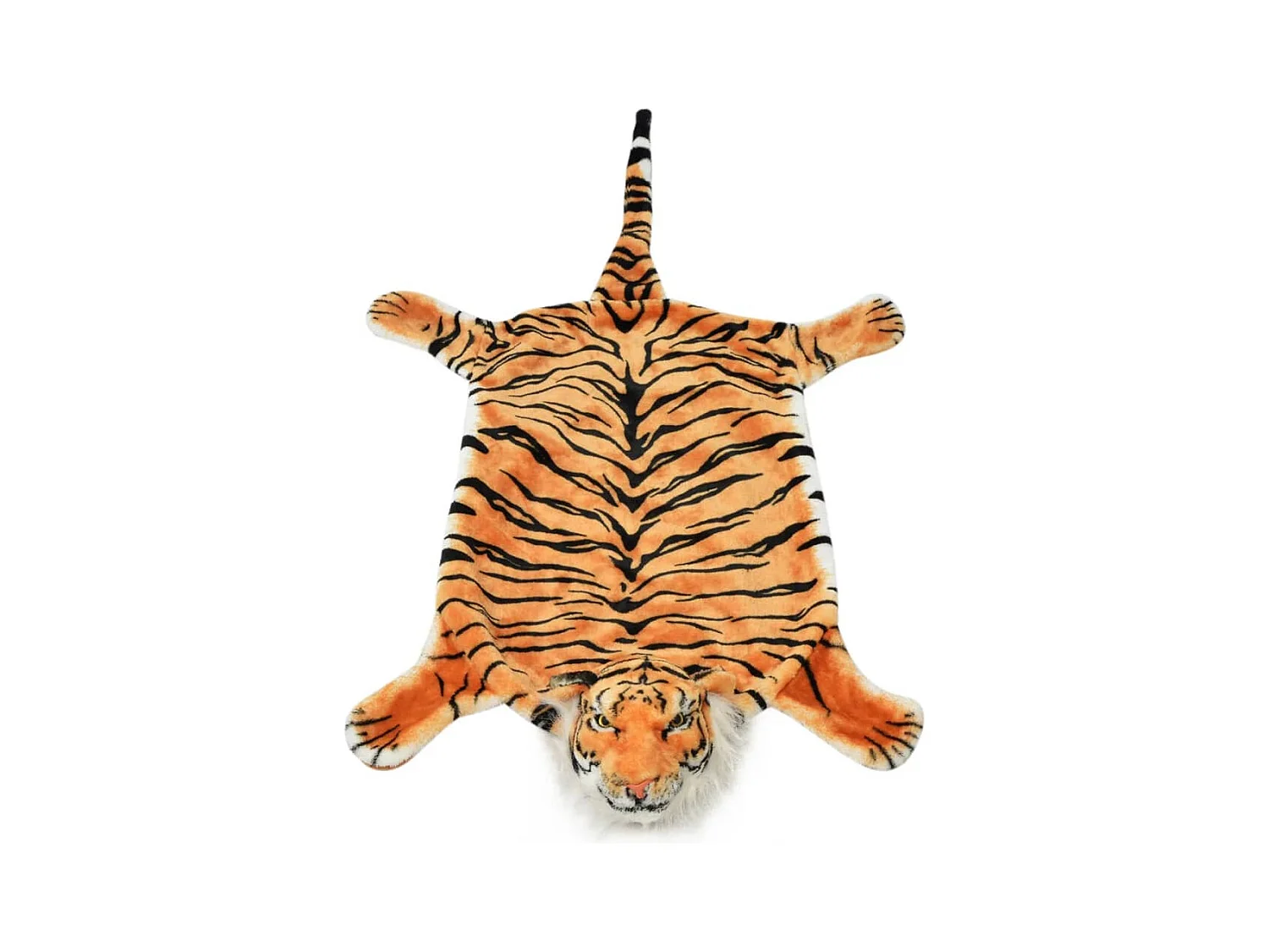 Tapis en peluche en forme de tigre 144 cm marron