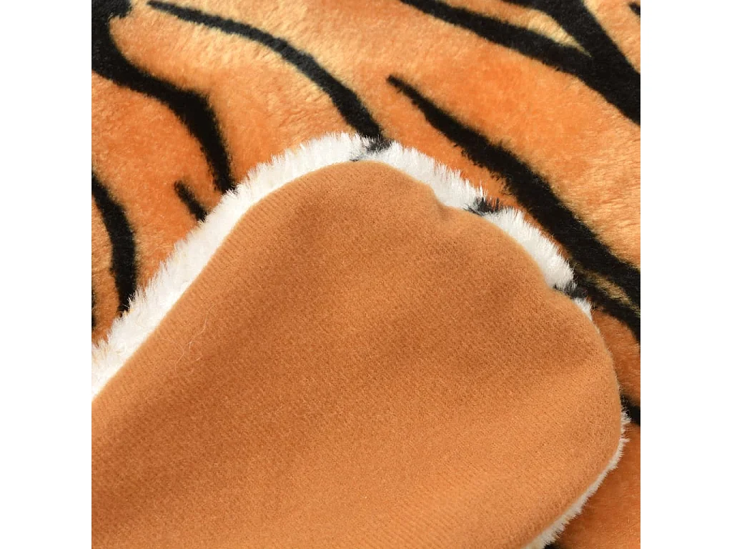 Tapis en peluche en forme de tigre 144 cm marron