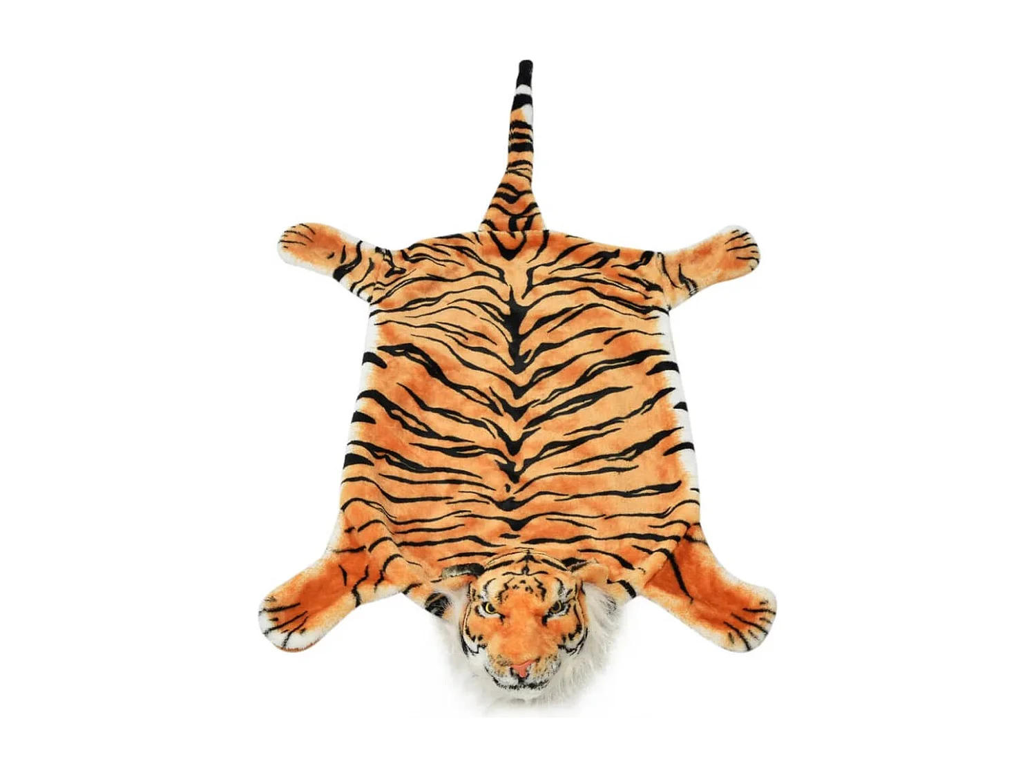 Tapis en peluche en forme de tigre 144 cm marron