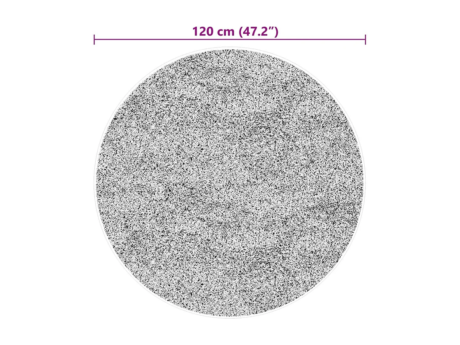 Tapis à poils courts doux et lavable noir ø 120 cm