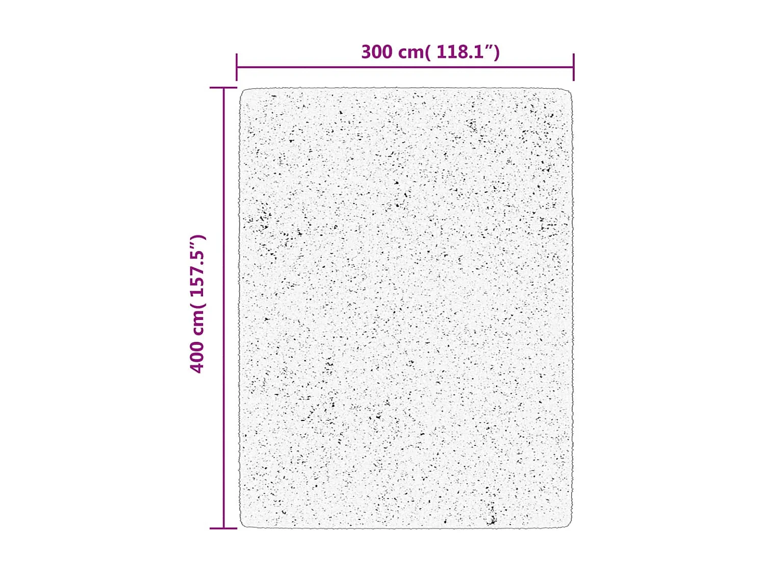 Alfombra peluda de pelo largo moderna PAMPLONA gris 300x400 cm