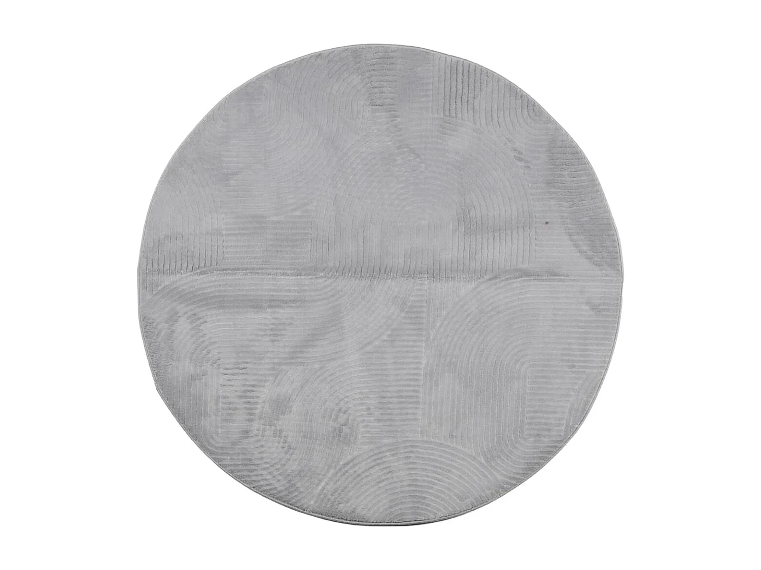 Alfombra de pelo corto look escandinavo IZA gris Ø 100 cm