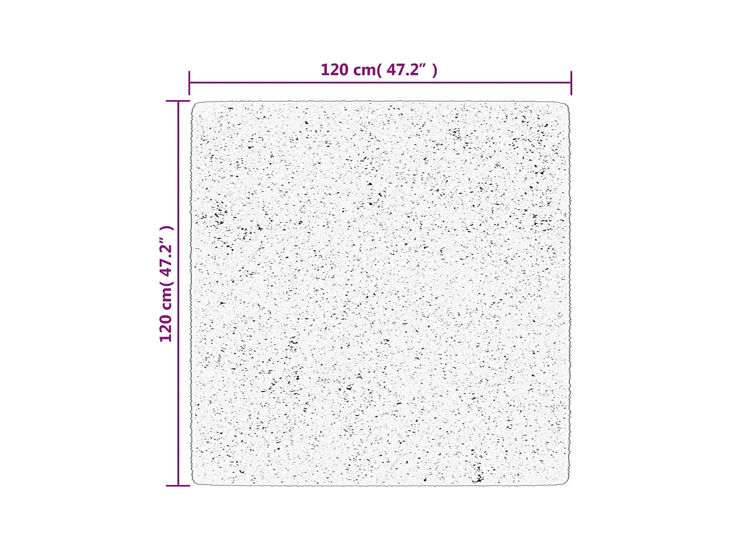 Tapis shaggy à poils longs moderne doré 120x120 cm