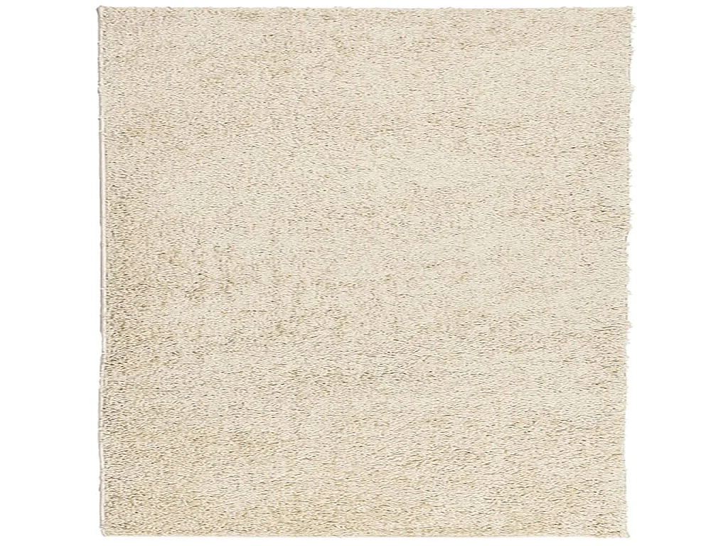 Tapis shaggy à poils longs moderne doré 120x120 cm