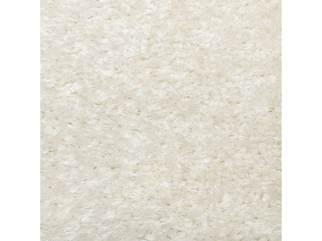 Tapis à poils longs aspect brillant crème 100x200 cm