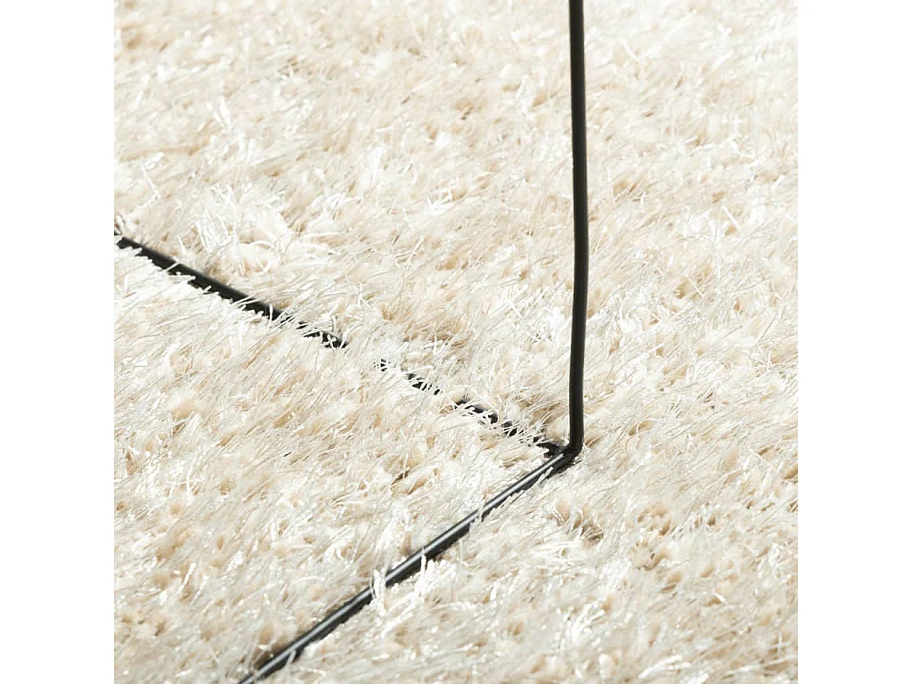 Alfombra pelo largo aspecto brillante ISTAN crema 100x200 cm