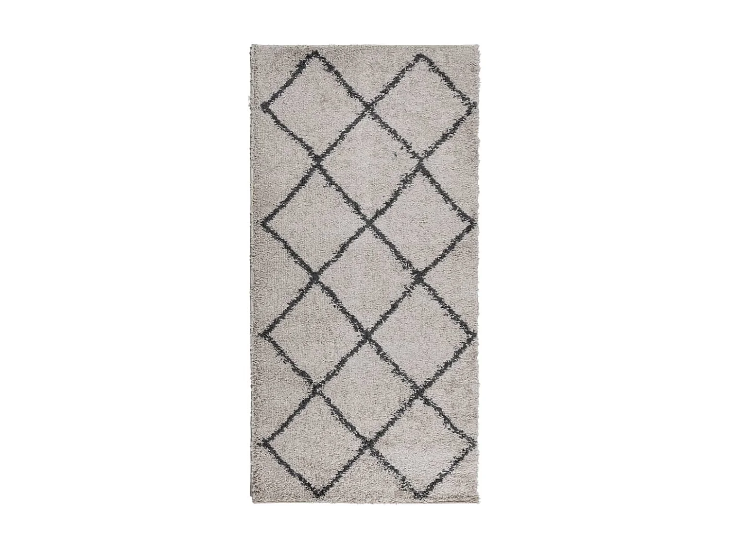 Tapis shaggy à poils longs moderne beige anthracite 100x200 cm