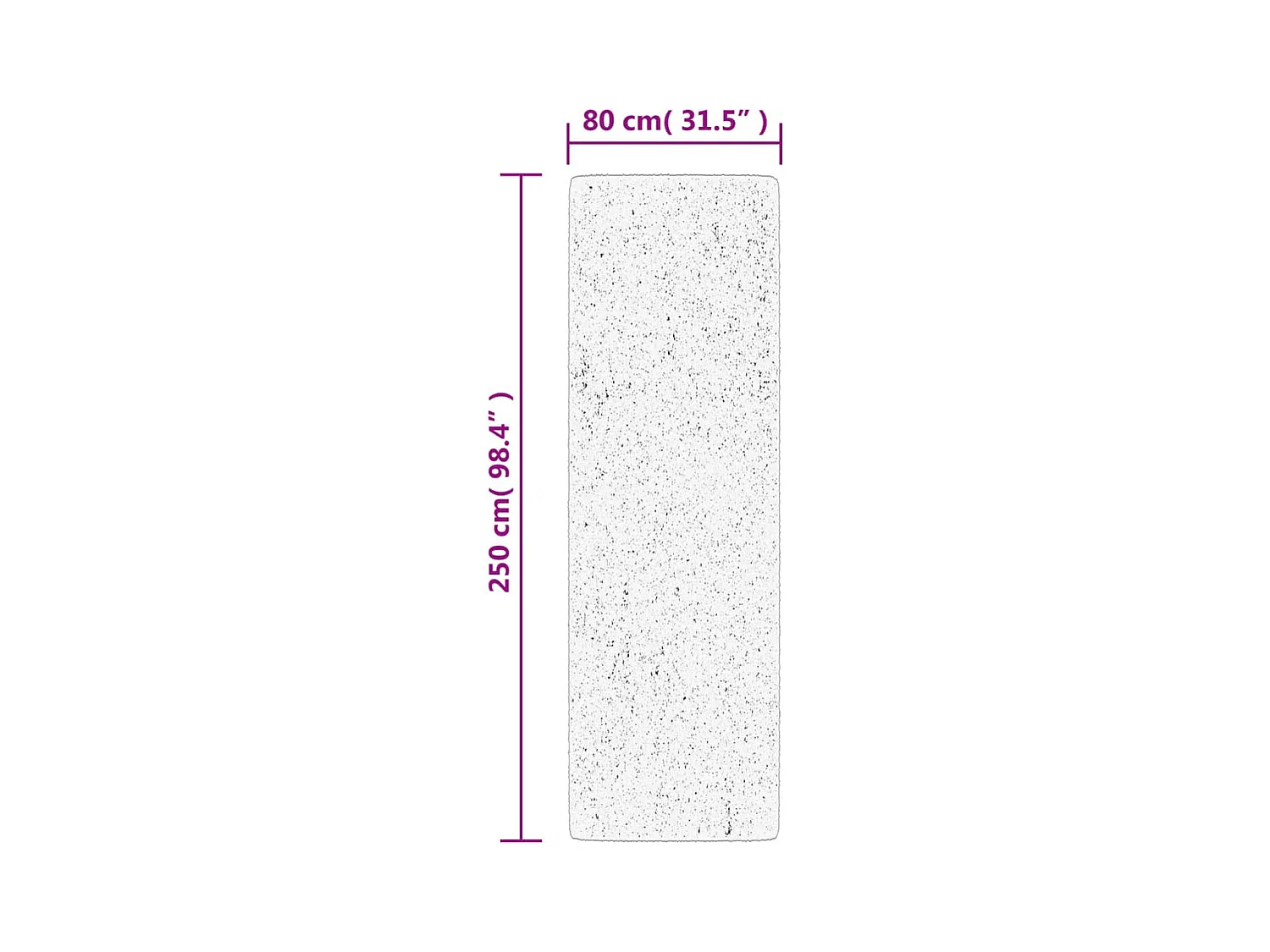Tapis shaggy à poils longs moderne noir et crème 80x250 cm