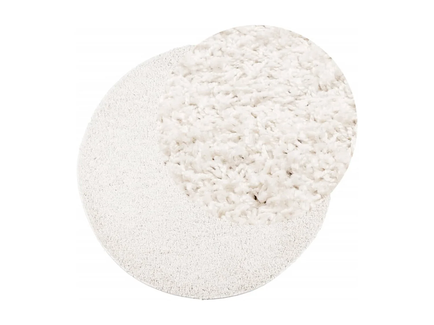 Tapis shaggy à poils longs moderne crème ø 80 cm