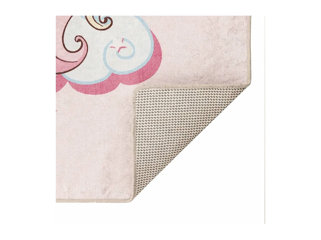 Tapis enfants rose 160x230 cm licorne antidérapant lavable
