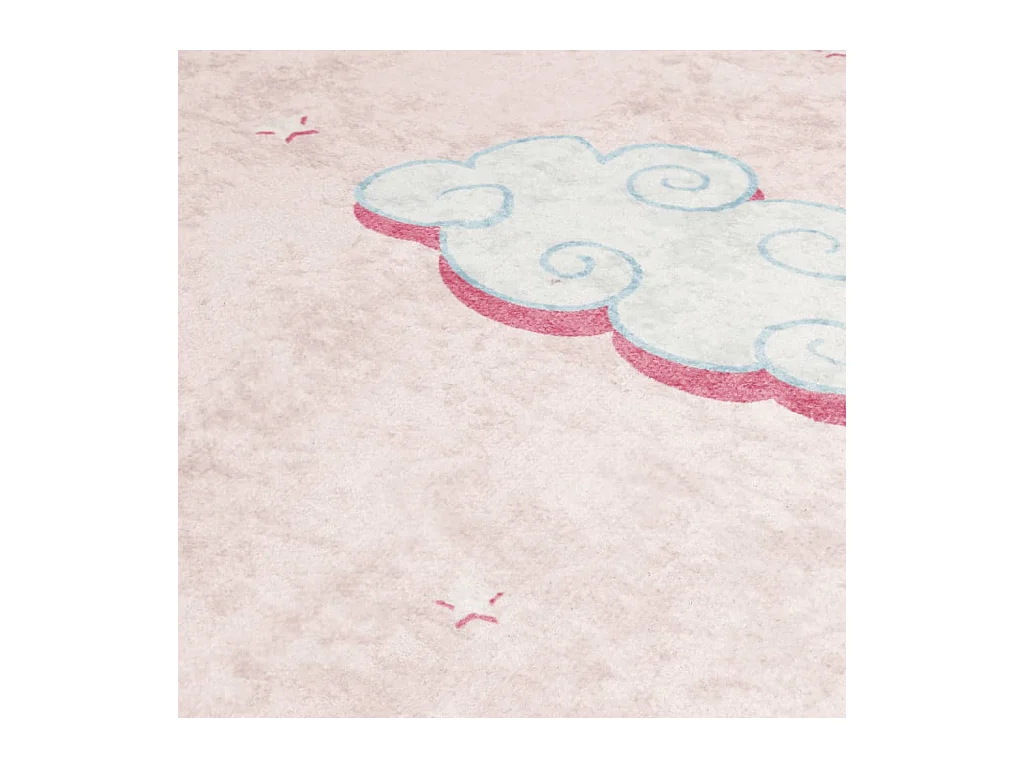 Tapis enfants rose 160x230 cm licorne antidérapant lavable