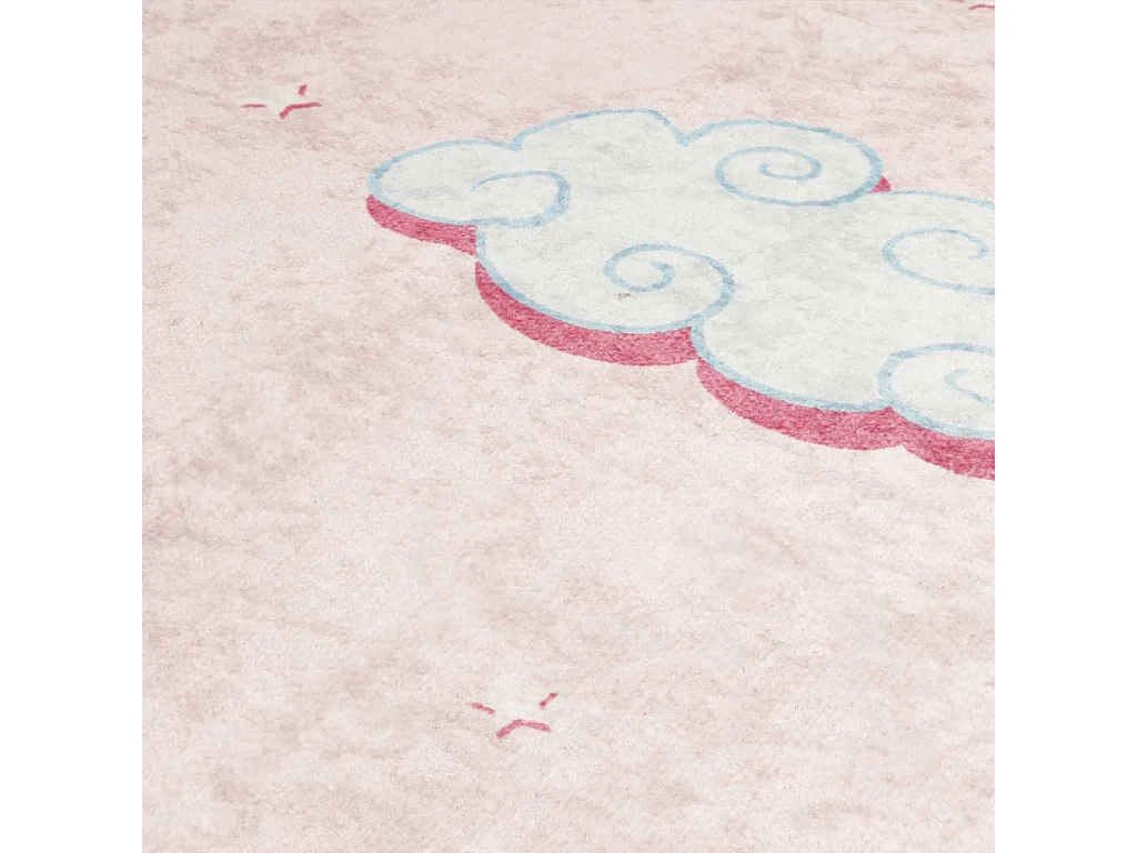 Tapete lavável antiderrapante infantil 160x230cm unicórnio rosa