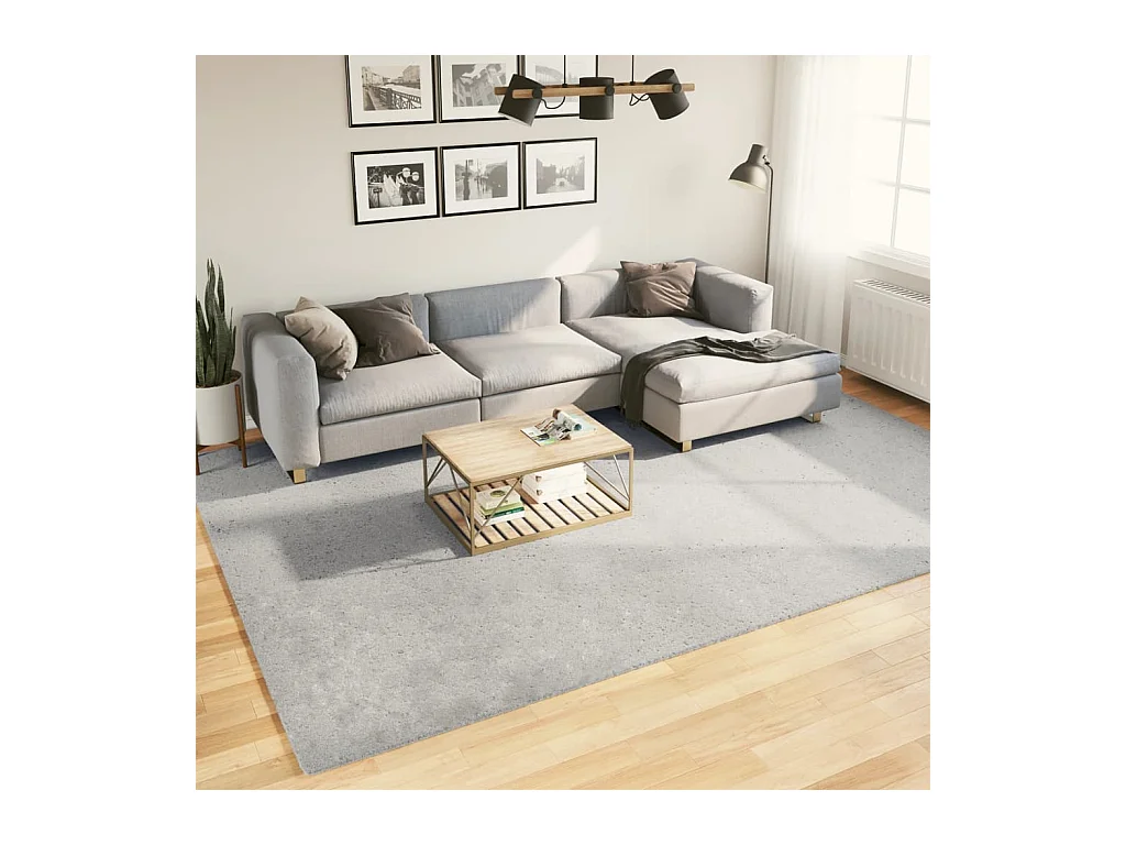 Alfombra de pelo corto suave lavable HUARTE gris 240x340 cm