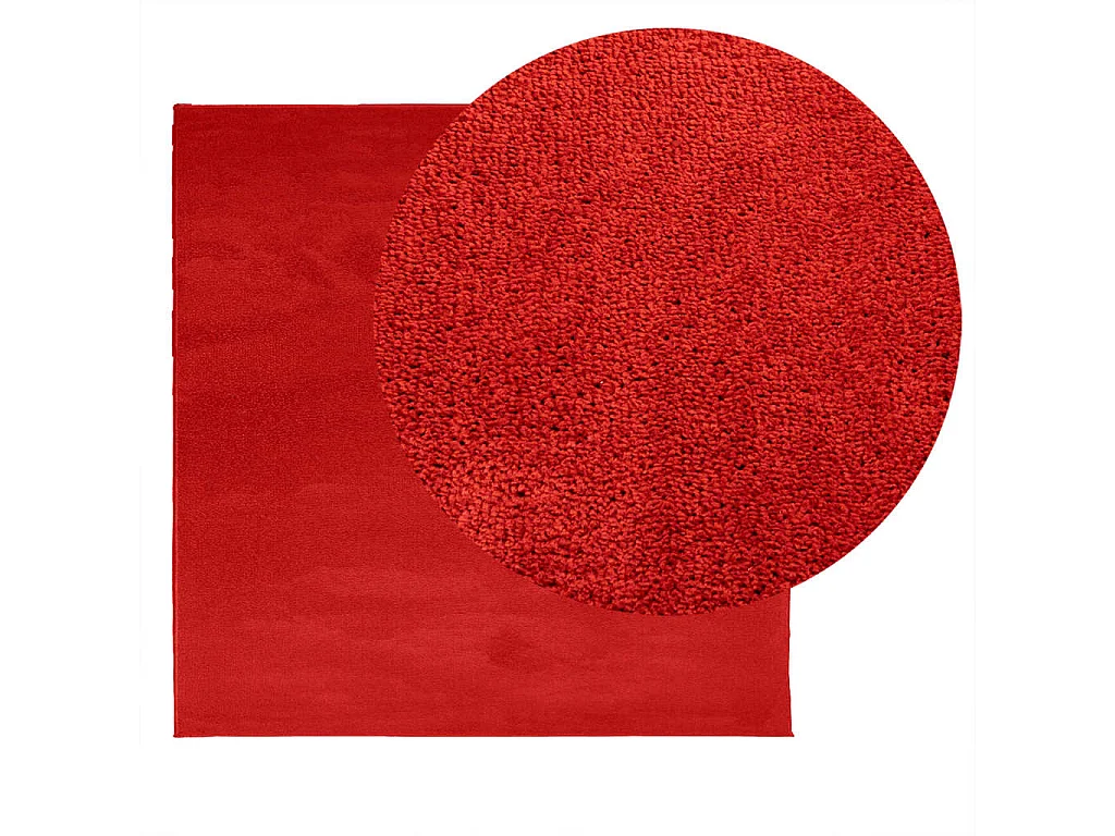Tapis à poils courts rouge 160x160 cm