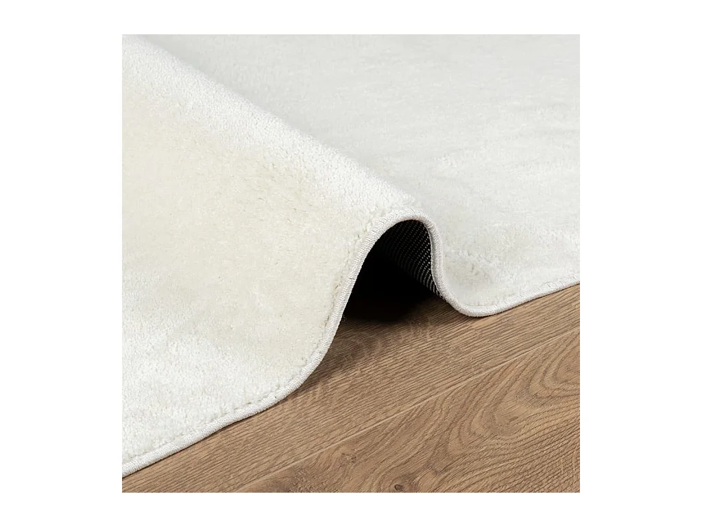 Tapis à poils courts crème 100x200 cm