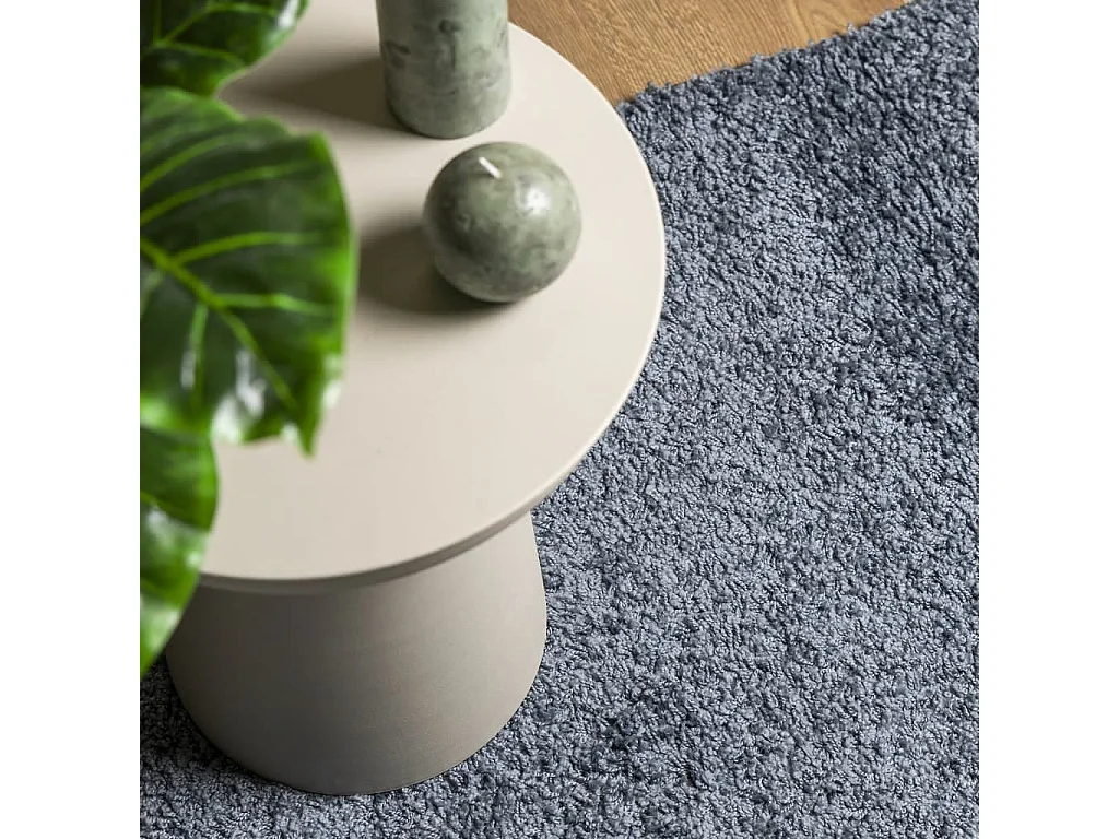 Tapis shaggy à poils longs moderne bleu 160x160 cm