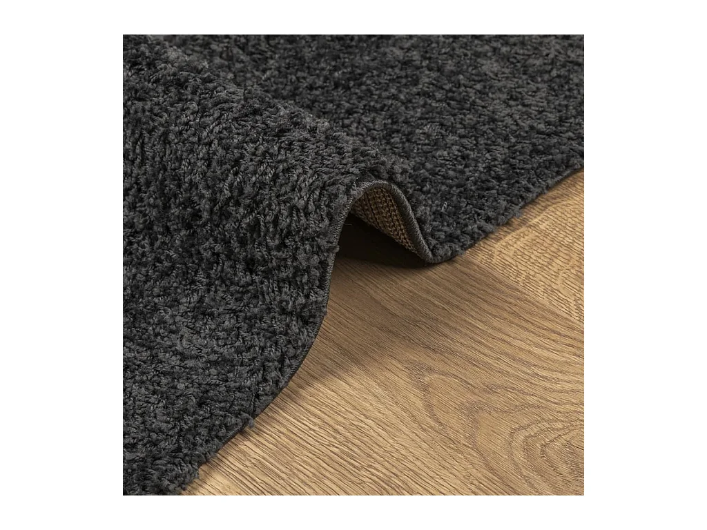 Alfombra de pelo largo moderna gris antracita 80x250 cm