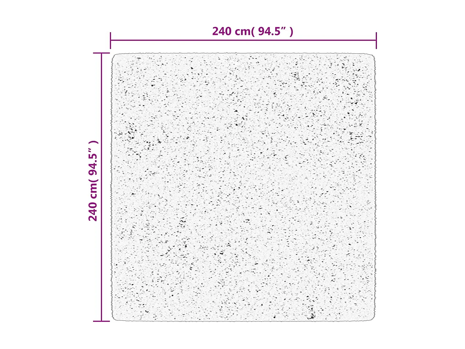 Tapis shaggy à poils longs moderne beige anthracite 240x240 cm