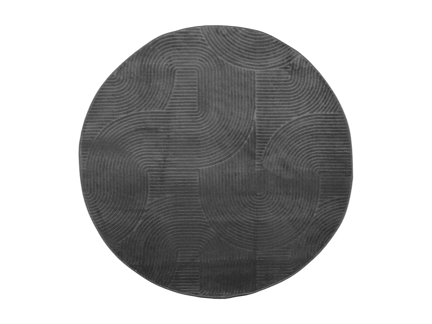 Tapis poils courts style scandinave anthracite ø 120 cm