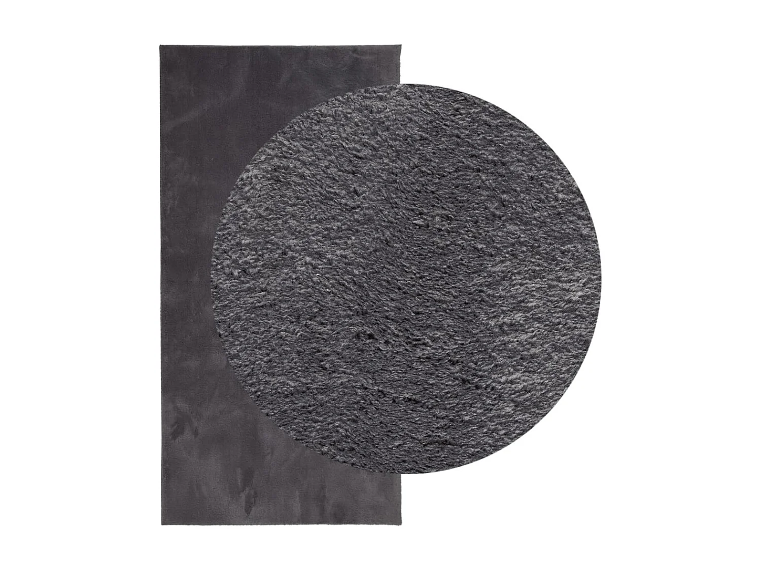 Tapis à poils courts doux et lavable anthracite 100x200 cm