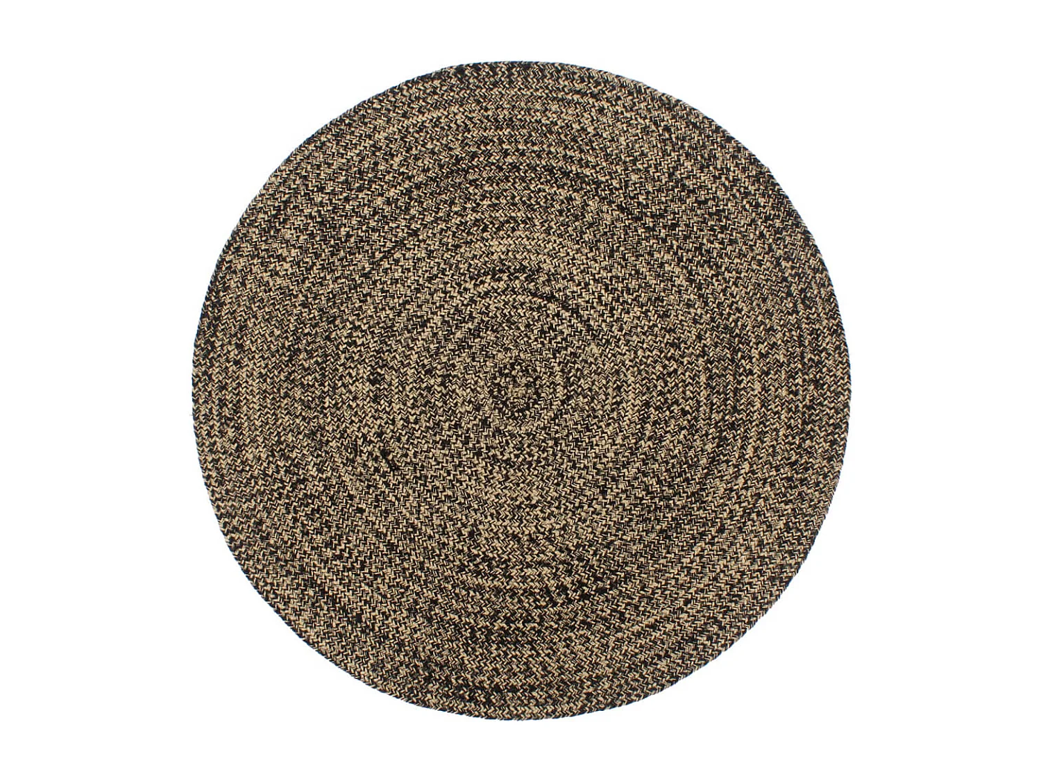 Tapis fait à la main jute noir et marron 210 cm