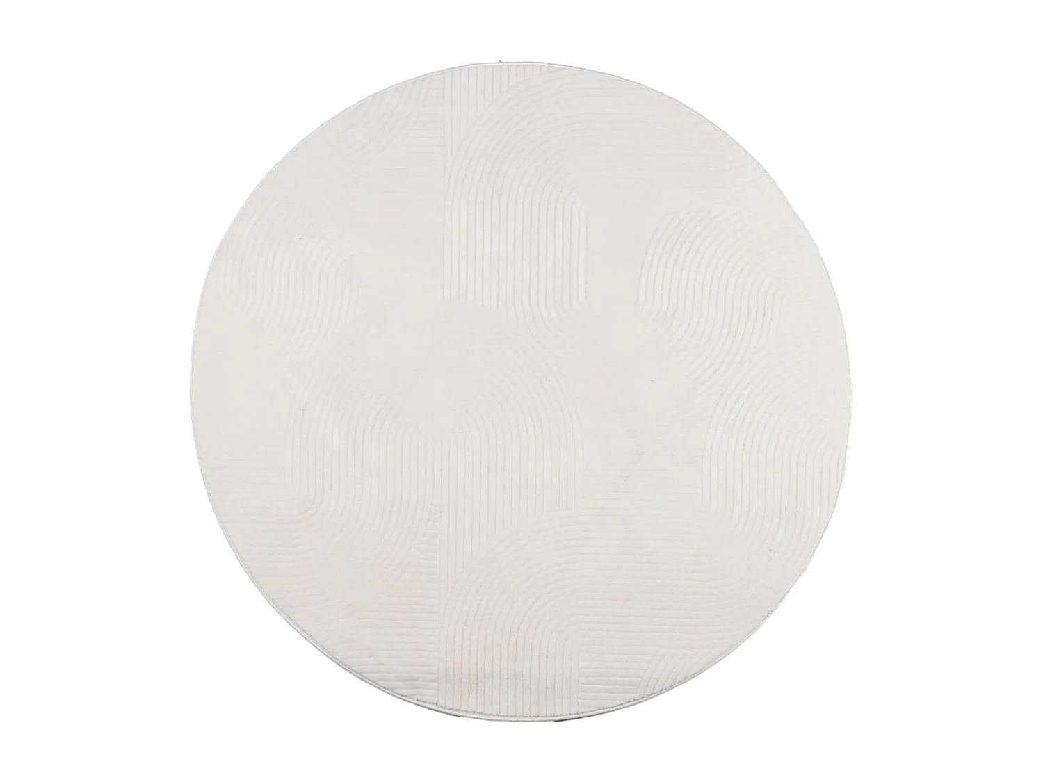 Tapis poils courts style scandinave crème ø 100 cm