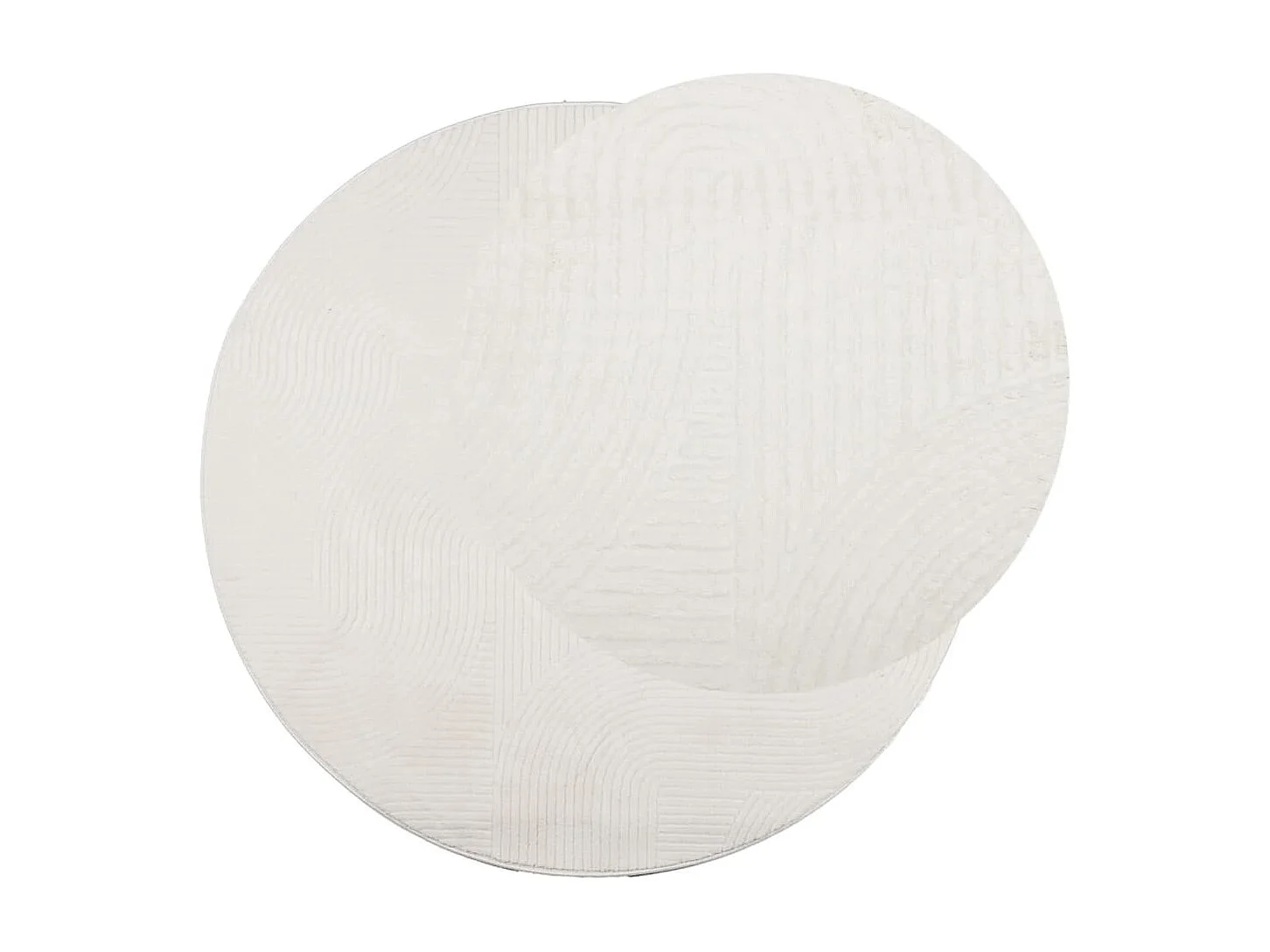 Tapis poils courts style scandinave crème ø 100 cm