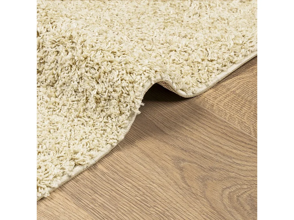 Tapis shaggy à poils longs moderne doré 60x110 cm