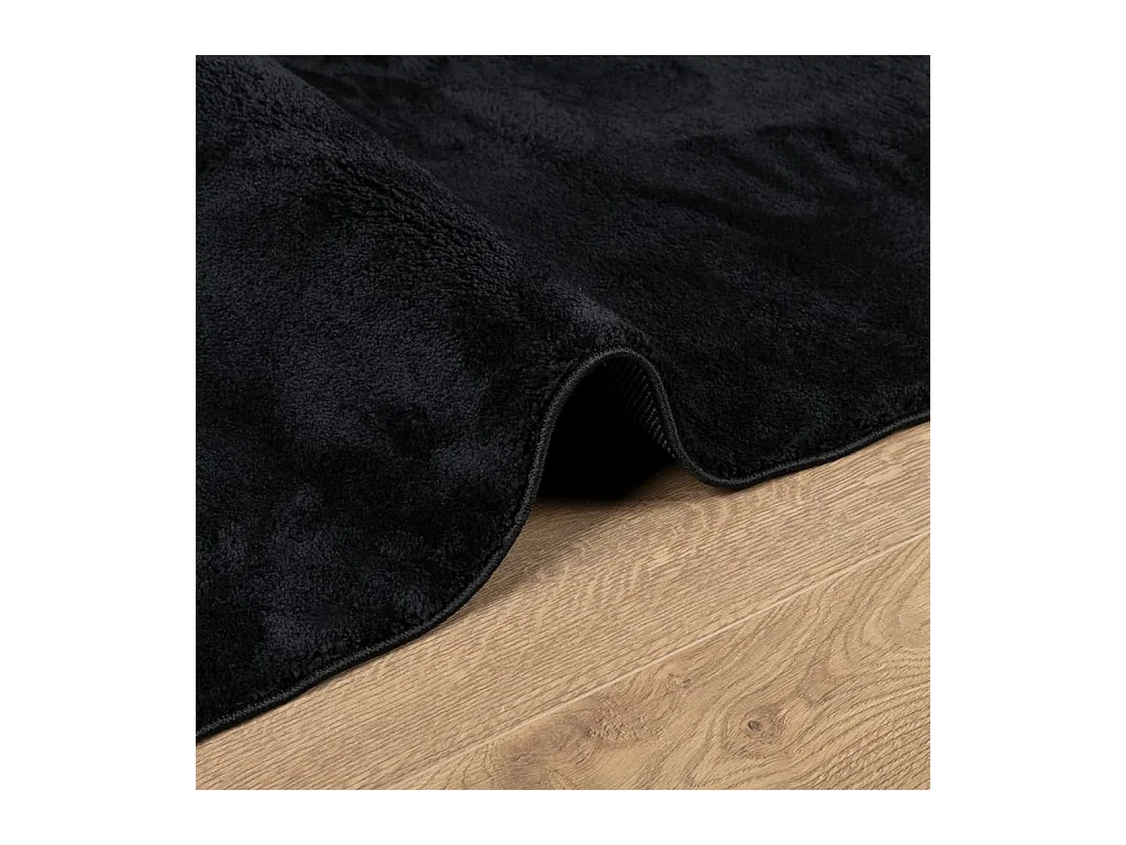 Tapis à poils courts noir 60x110 cm