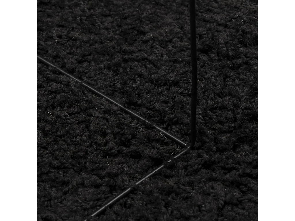 Tapete shaggy de pelo alto Ø 280 cm preto