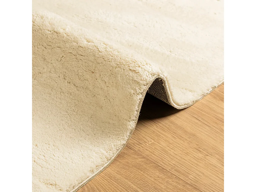 Tapis à poils courts doux et lavable crème 160x230 cm