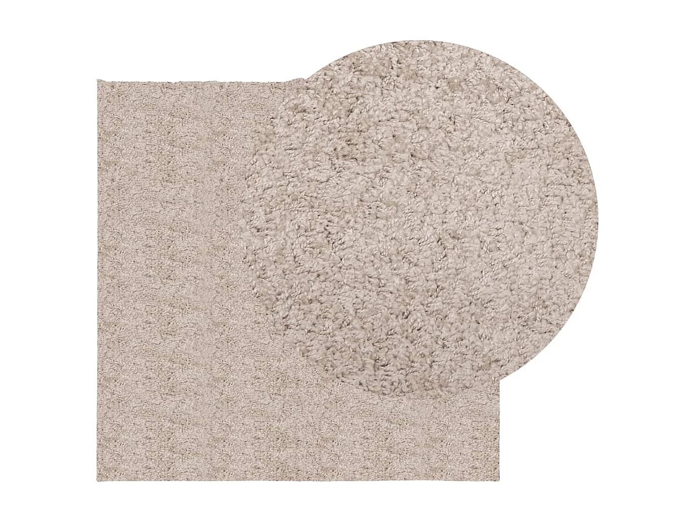 Tapete shaggy de pelo alto 160x160 cm bege