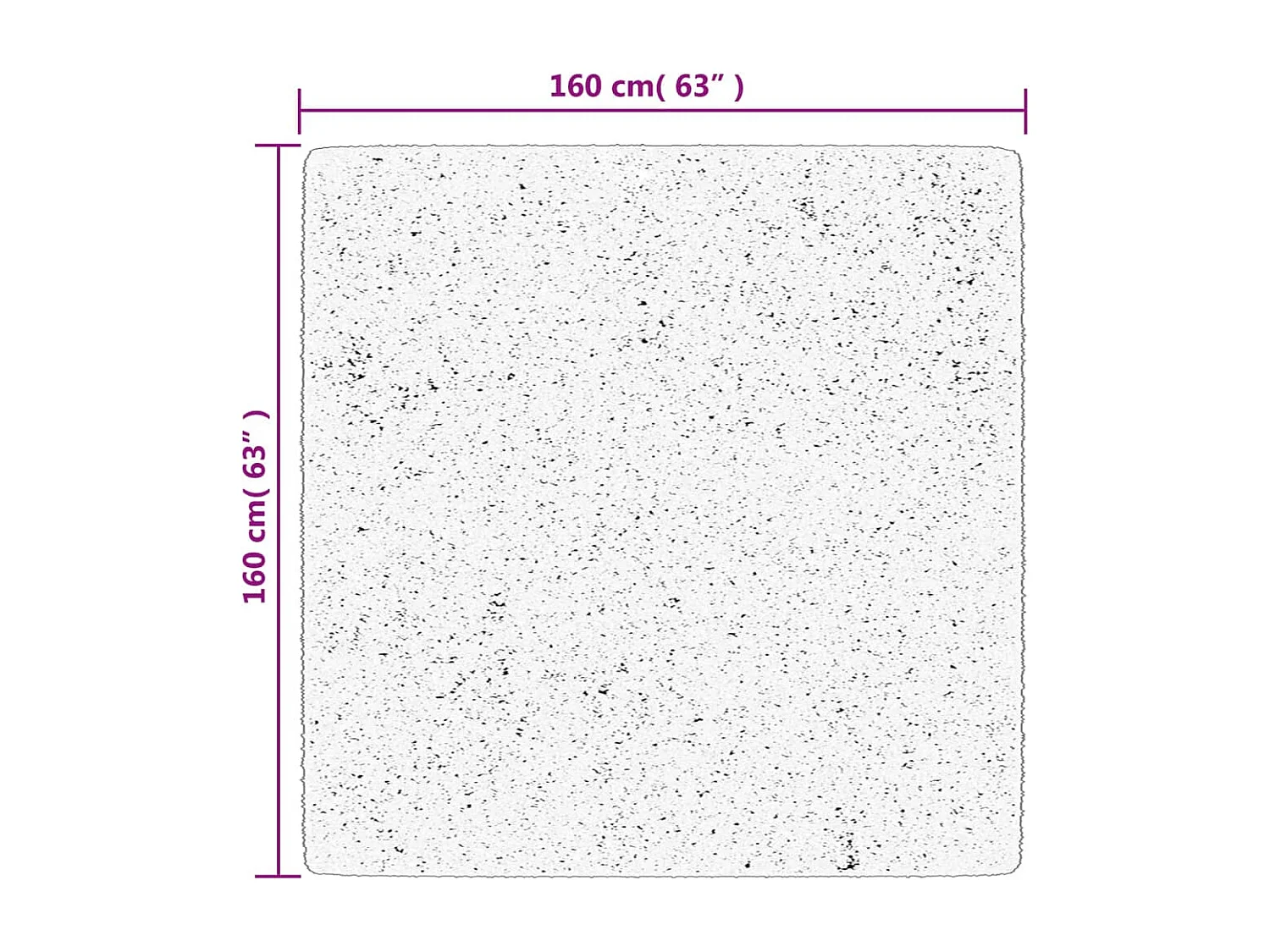 Tapete shaggy de pelo alto 160x160 cm bege