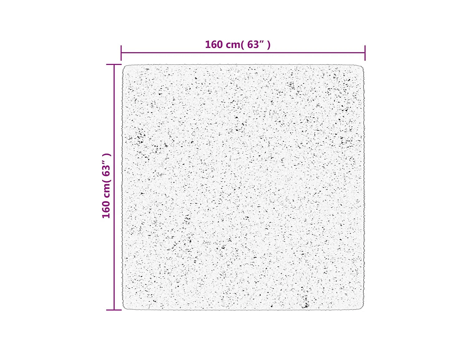 Tapis shaggy à poils longs moderne beige 160x160 cm