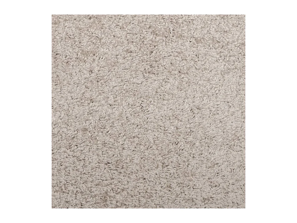 Tapis shaggy à poils longs moderne beige 160x160 cm