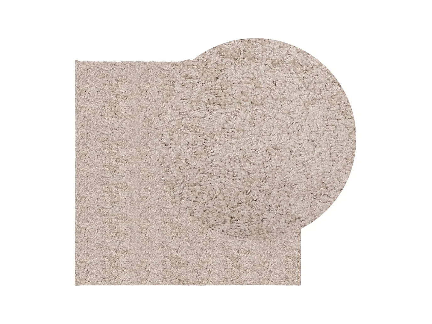 Tapis shaggy à poils longs moderne beige 160x160 cm