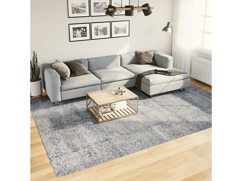 Alfombra de pelo largo moderna azul 240x340 cm