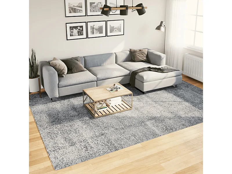 Tapis shaggy à poils longs moderne bleu 240x340 cm