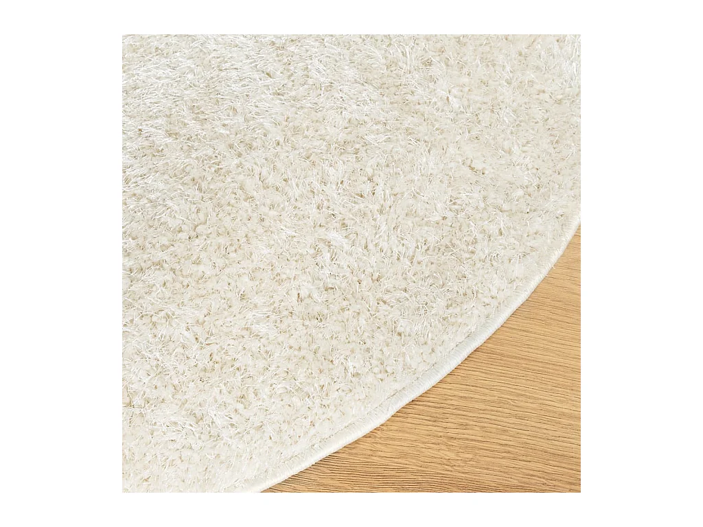 Alfombra pelo largo aspecto brillante ISTAN crema Ø 100 cm