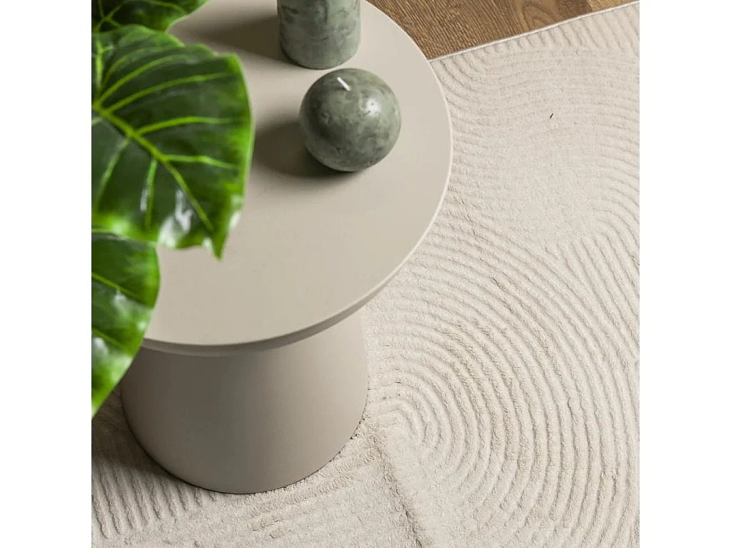 Alfombra de pelo corto look escandinavo IZA crema 200x280 cm