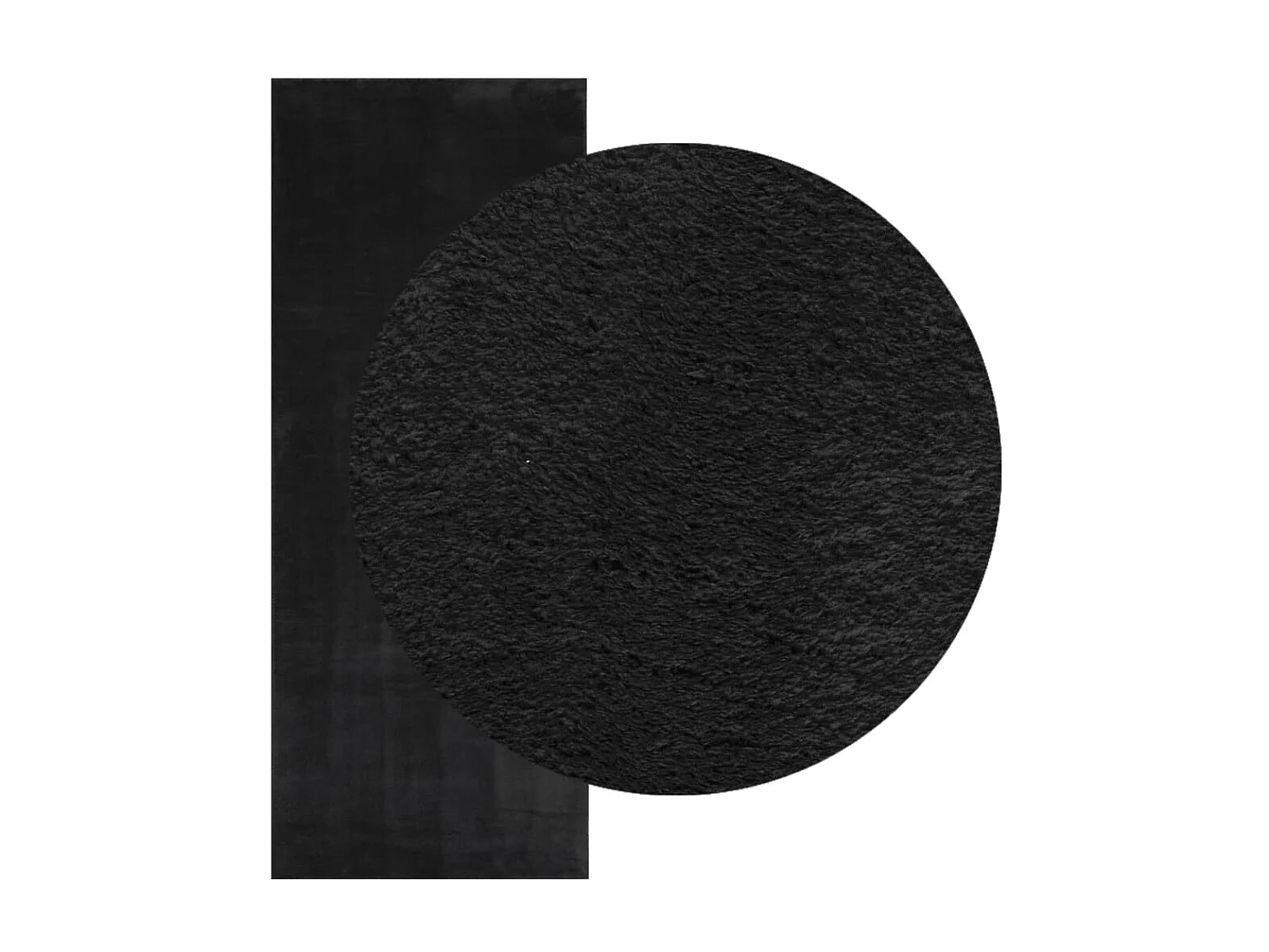 Tapete de pelo curto macio e lavável 80x200 cm preto
