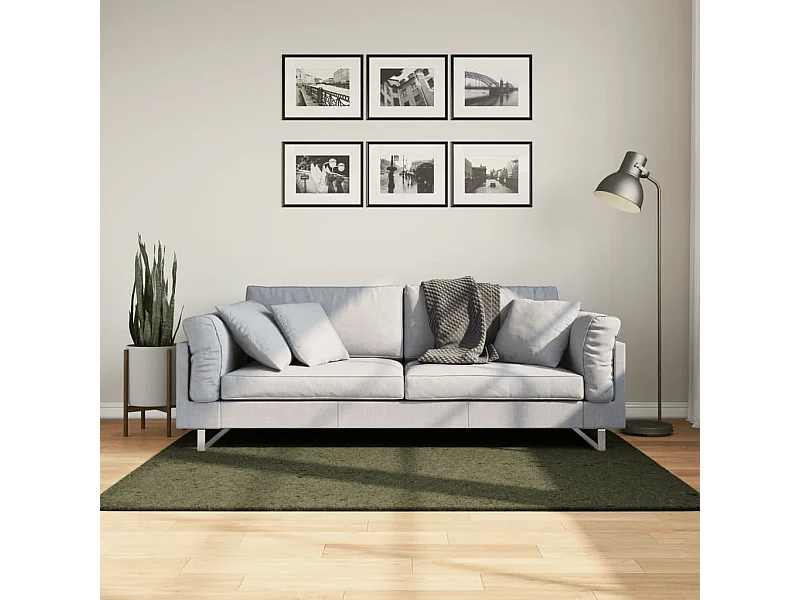 Tapis à poils courts doux lavable vert forêt 120x170 cm