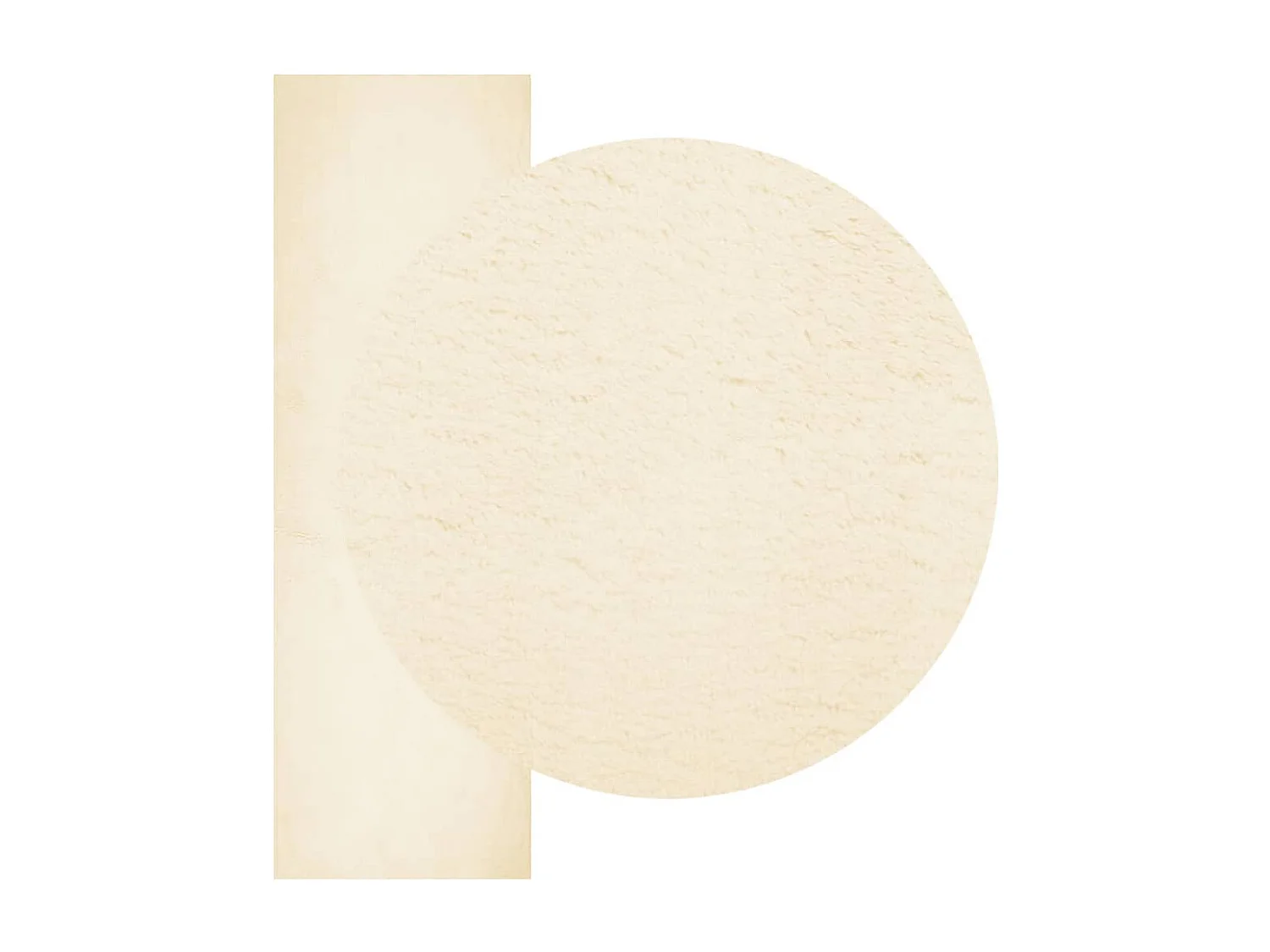 Alfombra de pelo corto suave lavable HUARTE crema 80x250 cm