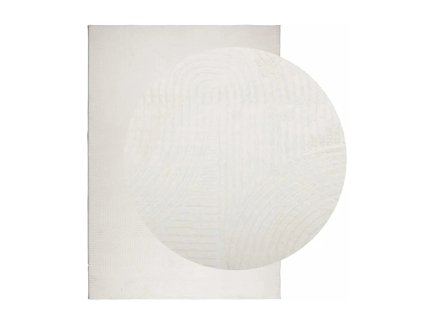 Tapis poils courts style scandinave crème 140x200 cm