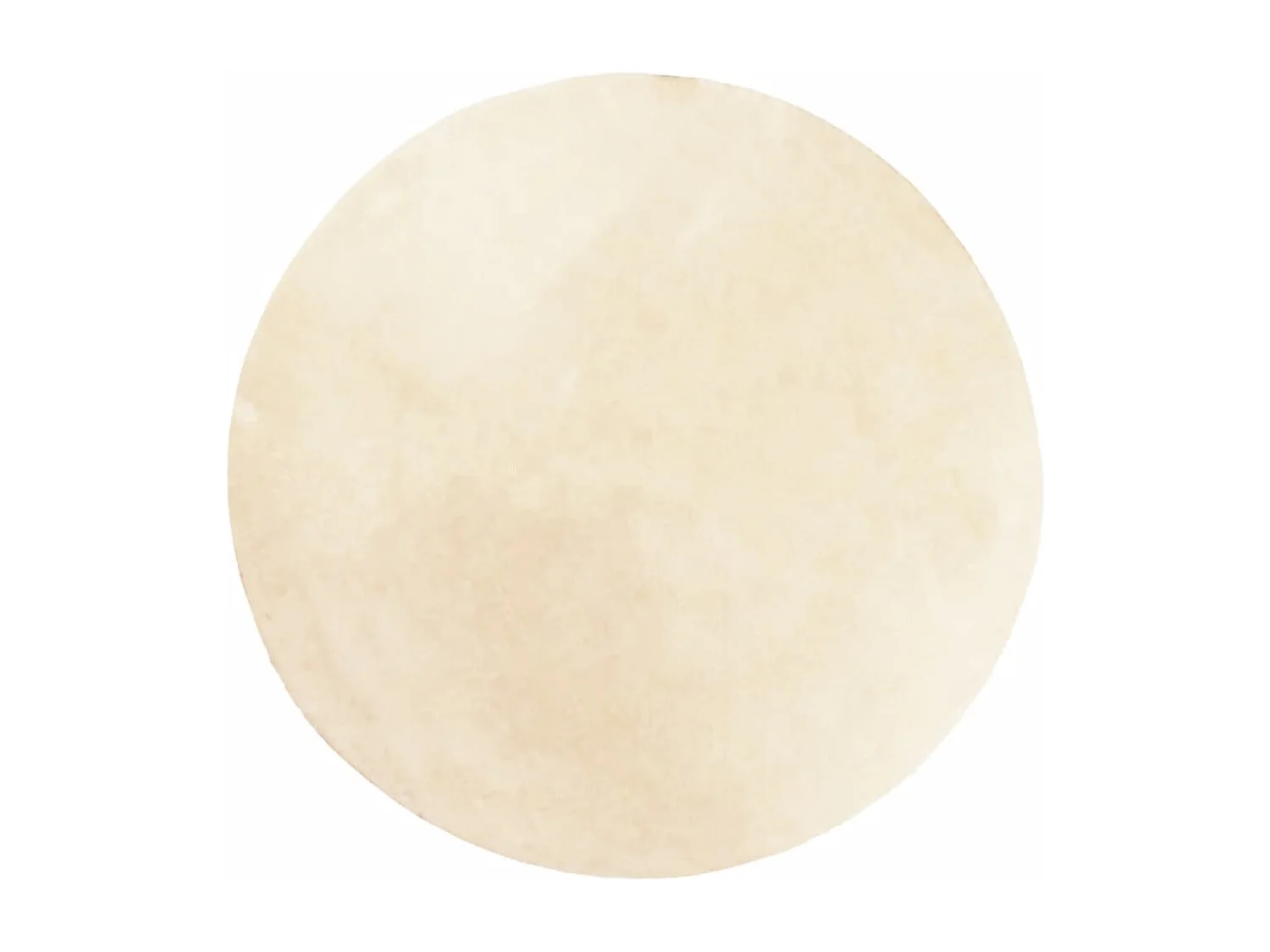 Tapete de pelo curto macio e lavável Ø 120 cm cor creme