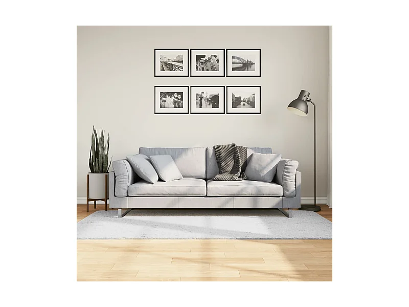 Tapis à poils courts gris 100x200 cm